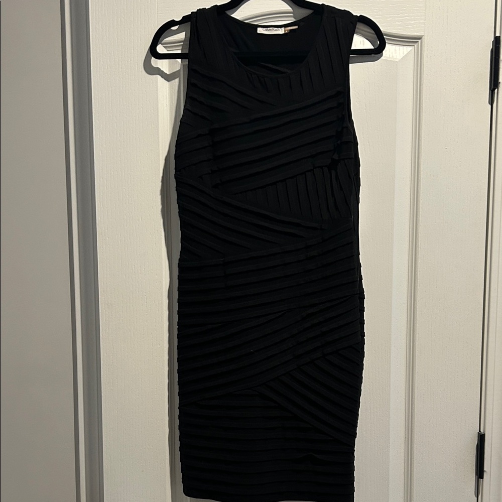 Calvin Klein  Black Textured Mini Dress